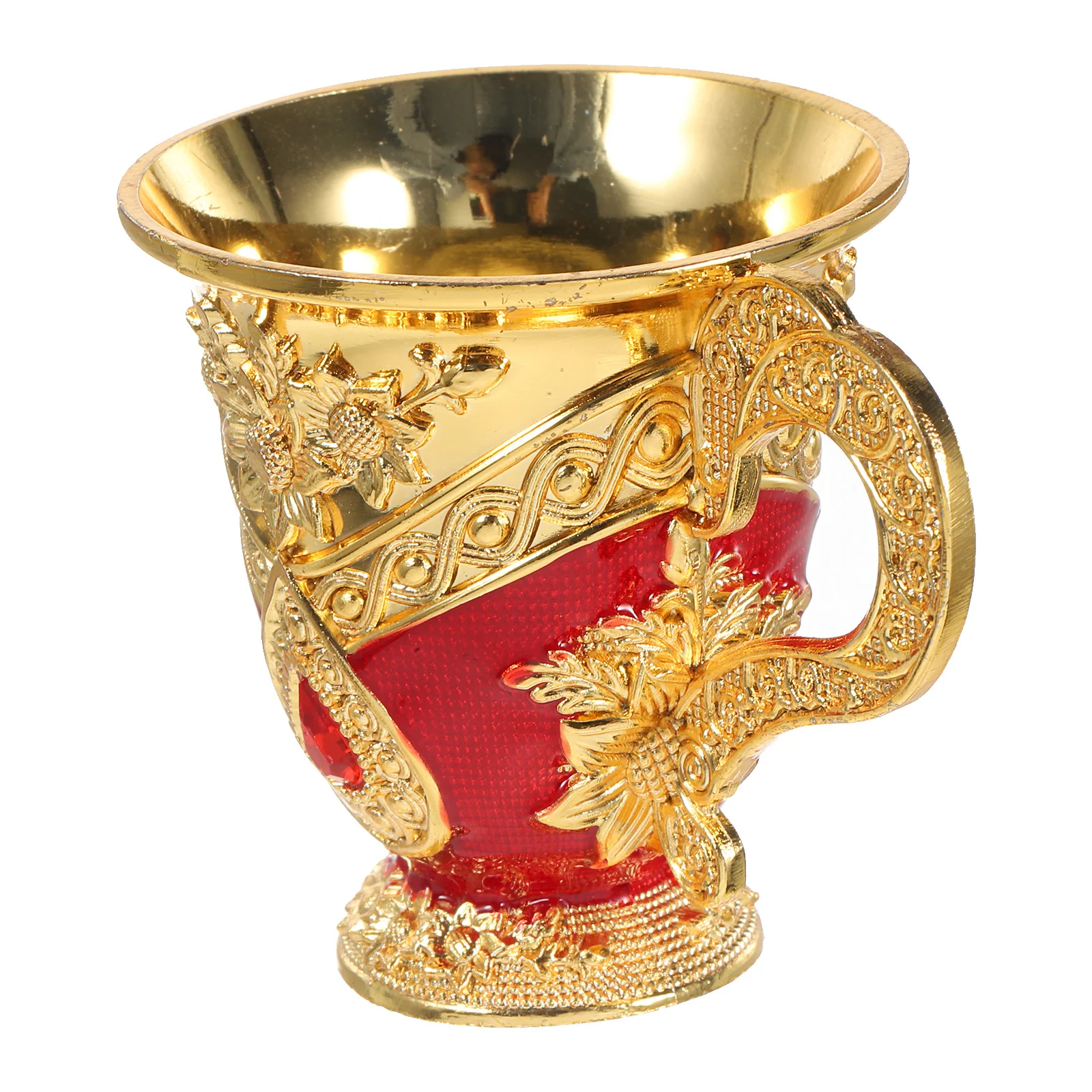 الرجعية كأس النبيذ المعدني النمط الأوروبي سبائك الألومنيوم واسعة الفم تنقش تصميم متعدد الوظائف كوب الخمور اكسسوارات المنزل #6