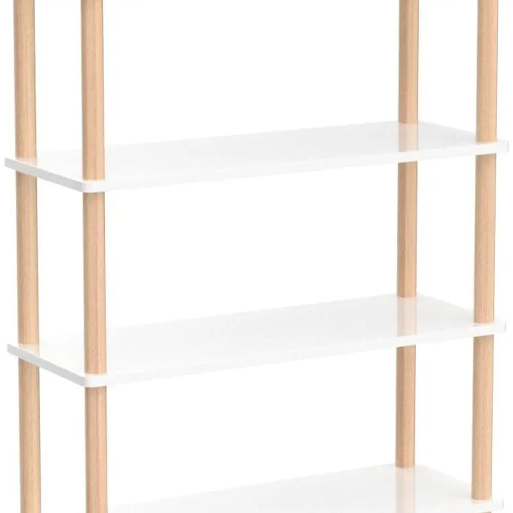 خزانة كتب خشبية مكونة من 4 طبقات - رف كتب حديث مفتوح، رف تخزين قائم بذاته، حامل عرض متعدد الوظائف للمنزل والخارج #5