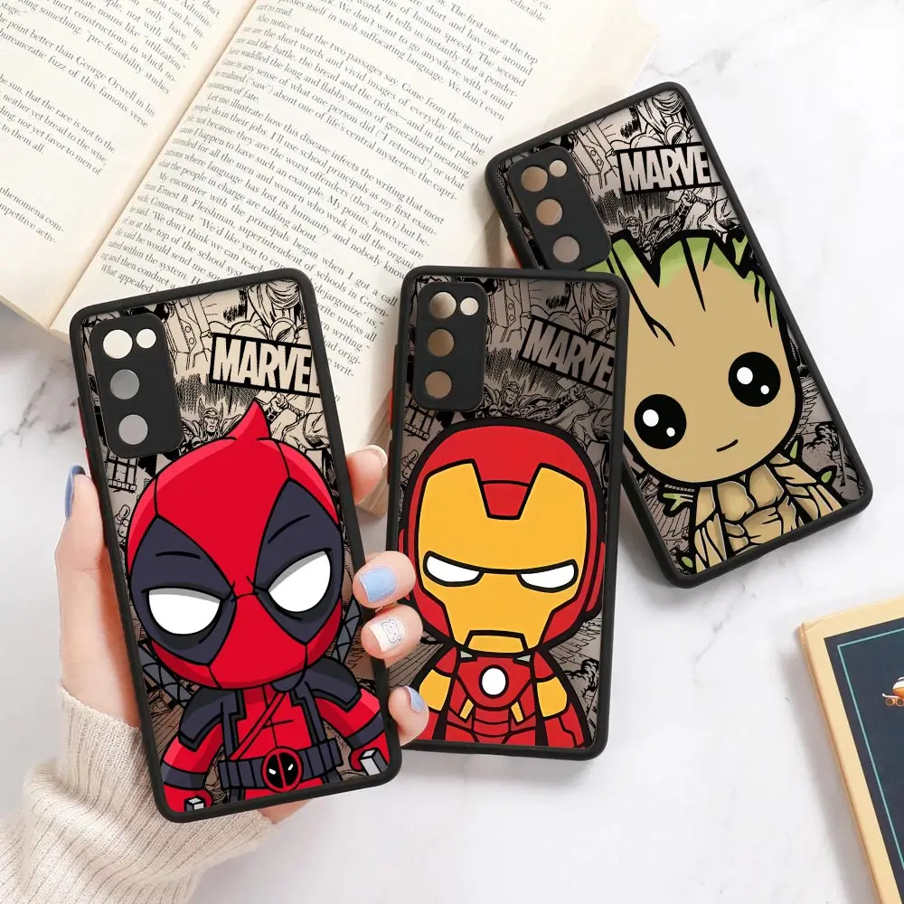 

Cute Marvel Catoon Ironman Case For Samsung Galaxy A56 5G A55 A54 A36 A26 A53 A52 A34 A14 A06 A16 A21S A25 A32 Matte Phone Cover