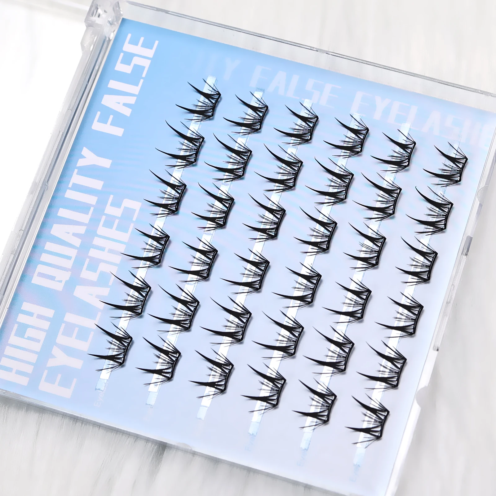 Quick DIY Makeup Self-Adhesive Korean Manga Fluffy Cluster Eyelashes Glue-Free Reusable Soft Natural False Lashes