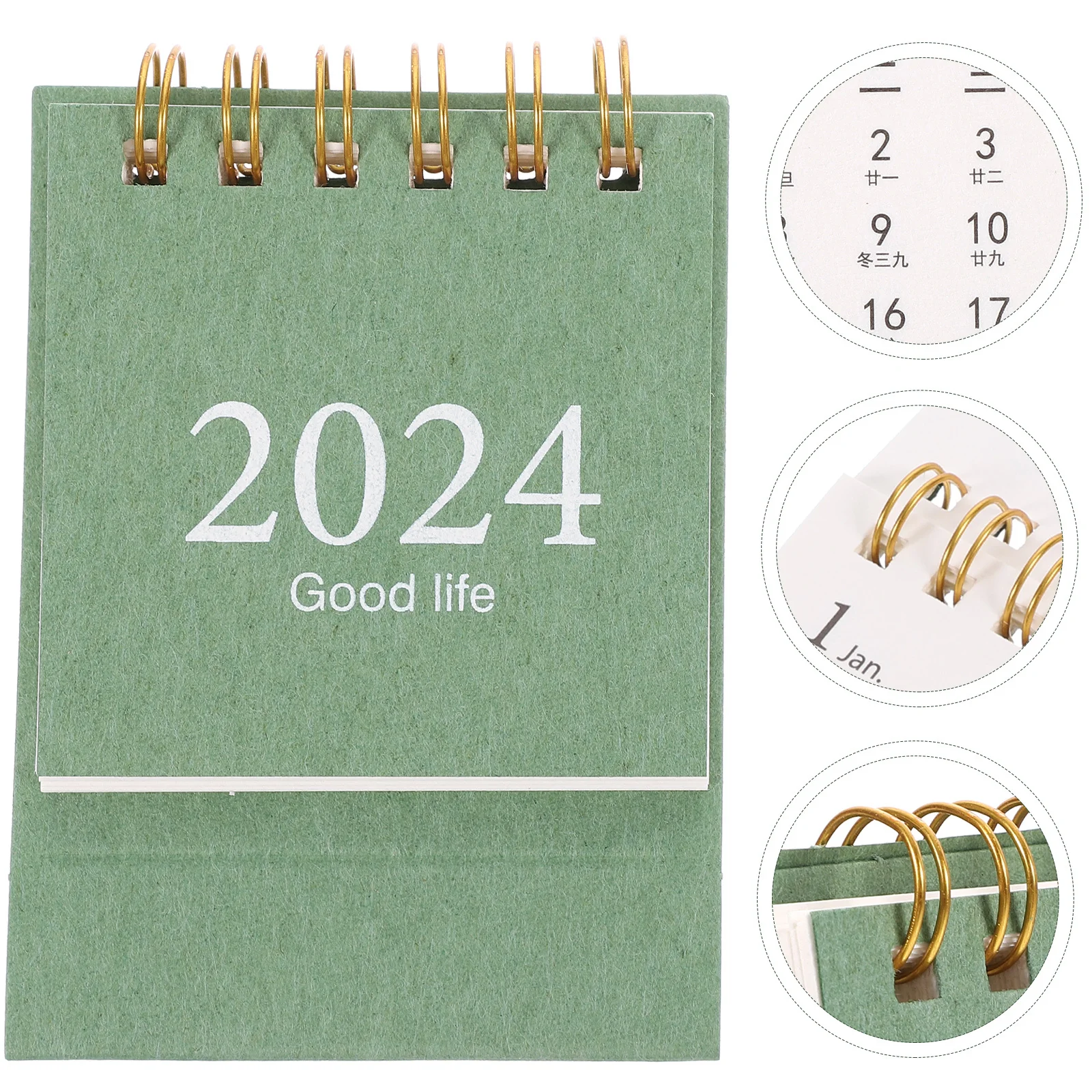 

Mini Desk Calendar 2024 Standing Calendar with Coil Binding for Home Office Classroom Daily Planning Tool