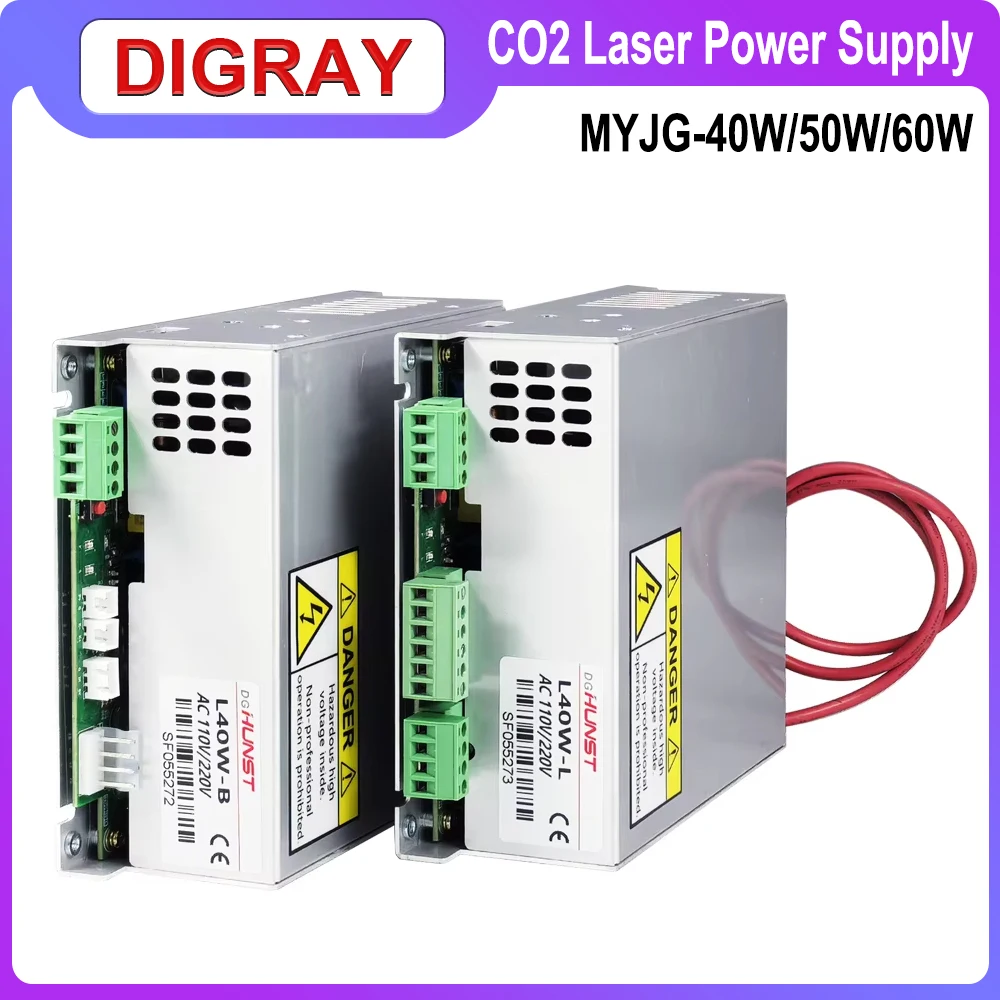 DIGRAY 40W 50W 60W Co2 Laser Power Supply MYJG-40W  50W 60W for 40W 60W Laser Cutting and Engraving Machine