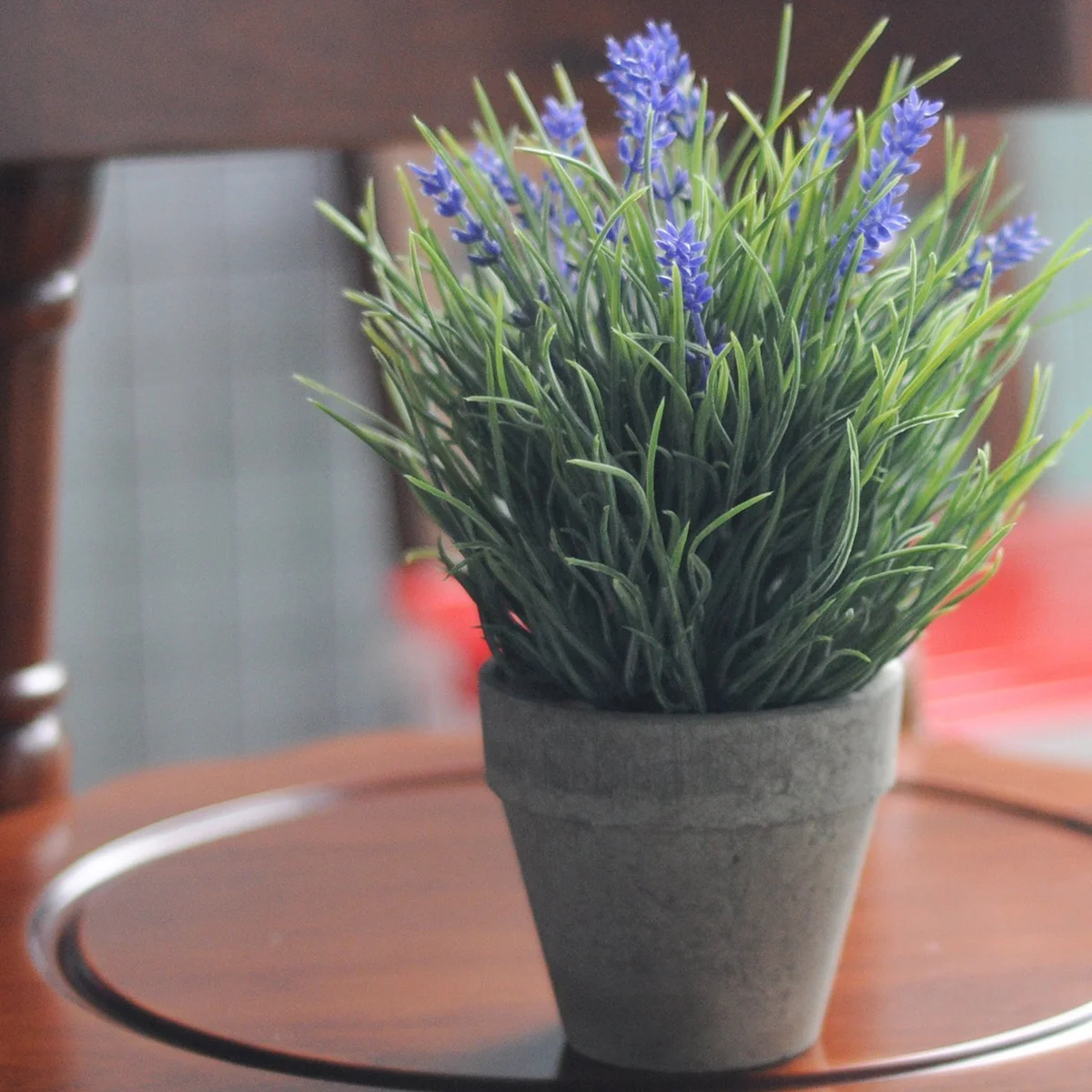 

Artificial Flower Bonsai Lavender Plant In Pot Blue Potted Plants For Home Office Desk Indoor Garden Decor Relax Eyes