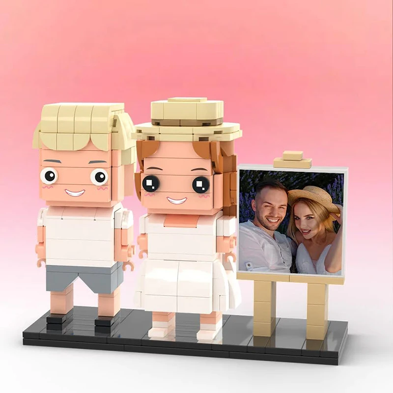 Custom Brick Figures Personalized Full Body Small Particle Photo Building Blocks Set,Couple Birthday Gifts