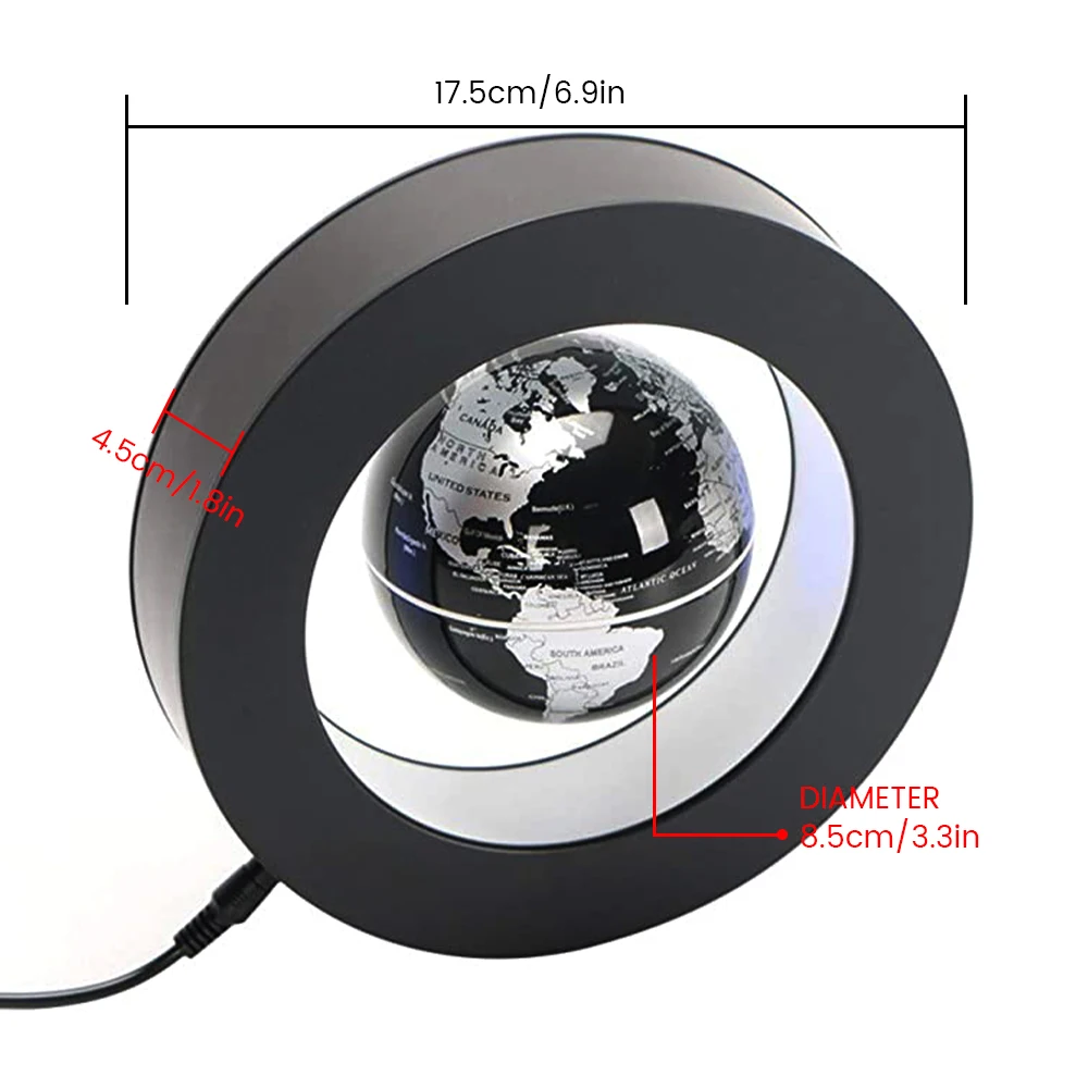 Levitating Magnetic Levitation Globe, LED World Map, Rotating Globe Lights, Bedside Lights, Home Novelty, Floating Lamp Gifts