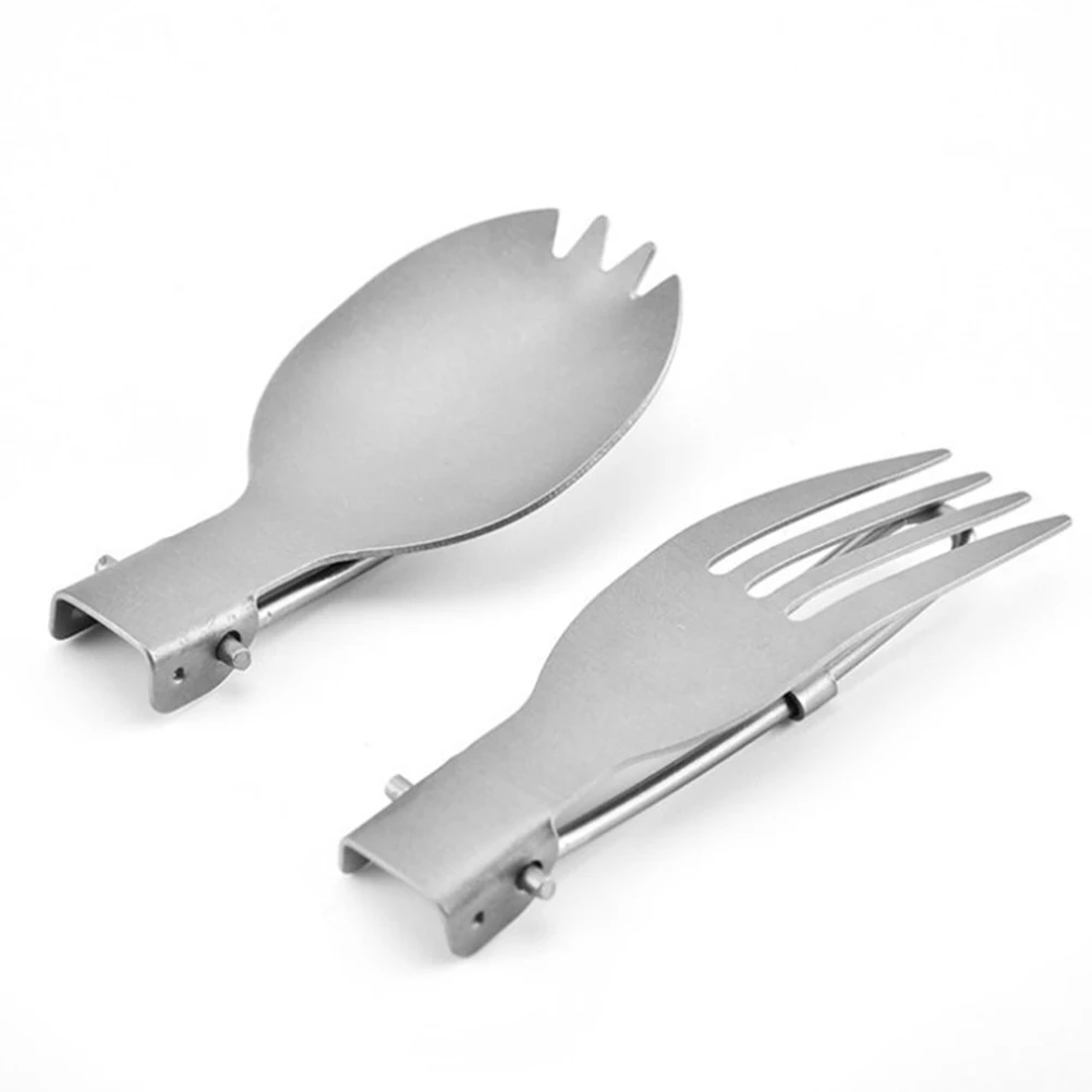 

2PCS Folding Fork Travel Utensil Premium Stainless Steel Portable Camping Picnic Spoon Outdoor for Adventure