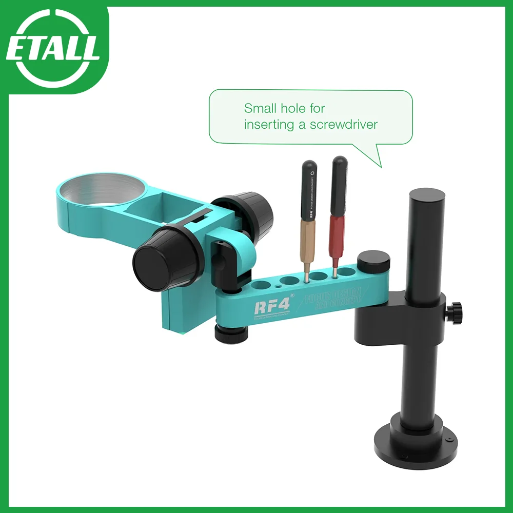 

RF4 RF-FO19 Microscope Folding Swing Arm Bracket Hole Position Screwdriver 360 ° Rotate Front Back Rolling Placement Operation