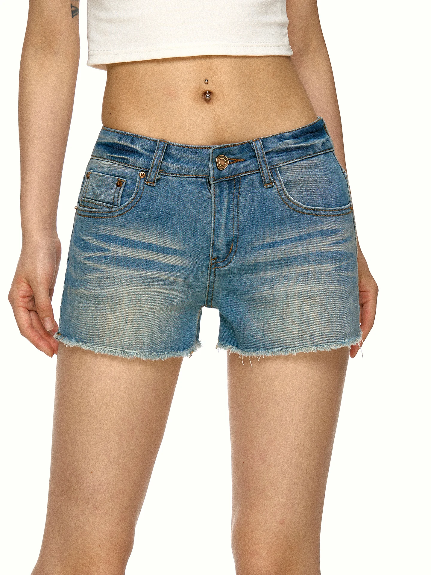 Aaisup American Retro  Jeans Shorts Women Summer New Spicy Girl Washed out Distressed Versatile Hot Pants Loose Fit ...