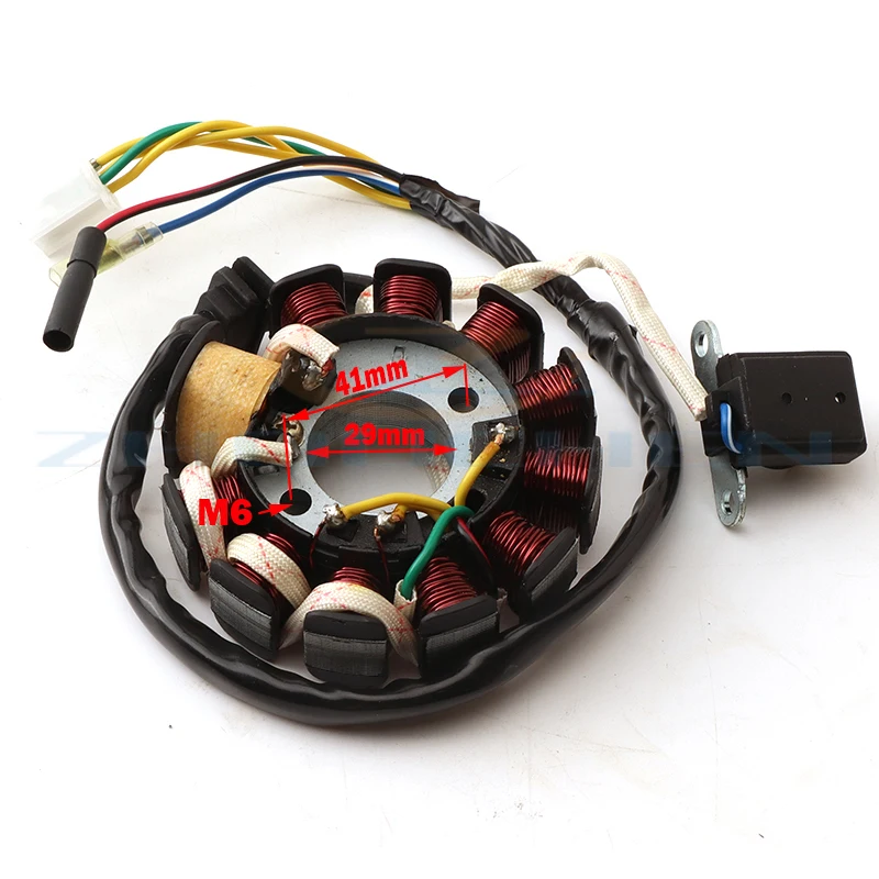 11 coil Magneto Alternator Stator for GY6 125cc 150cc Chinese Scooter Moped ATV Go Kart Quads 152QMI 157QMJ Engine (4+2)