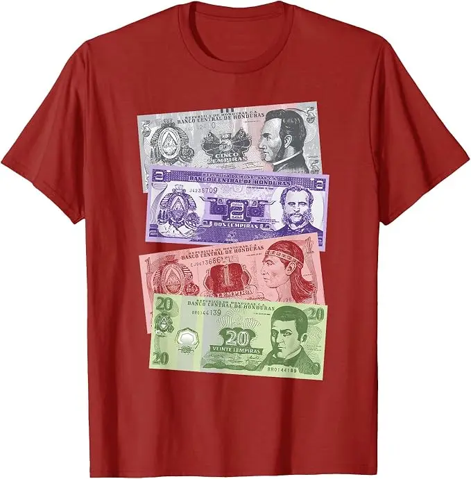 Honduras Billetes, Lempiras T-Shirt Y2k Persönlichkeits-Grafik-Bekleidung für Frauen Männer A Por Baleadas Catrachos Neuheits-Geschenk-T-Shirt-Oberteile – Detail 9