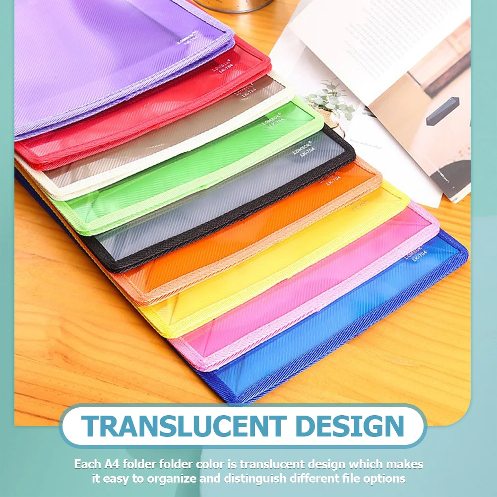 10Pcs PP Material File Organizer Lightweight Portable A4 Document Bag for Business Conference File Organizer Document Folder