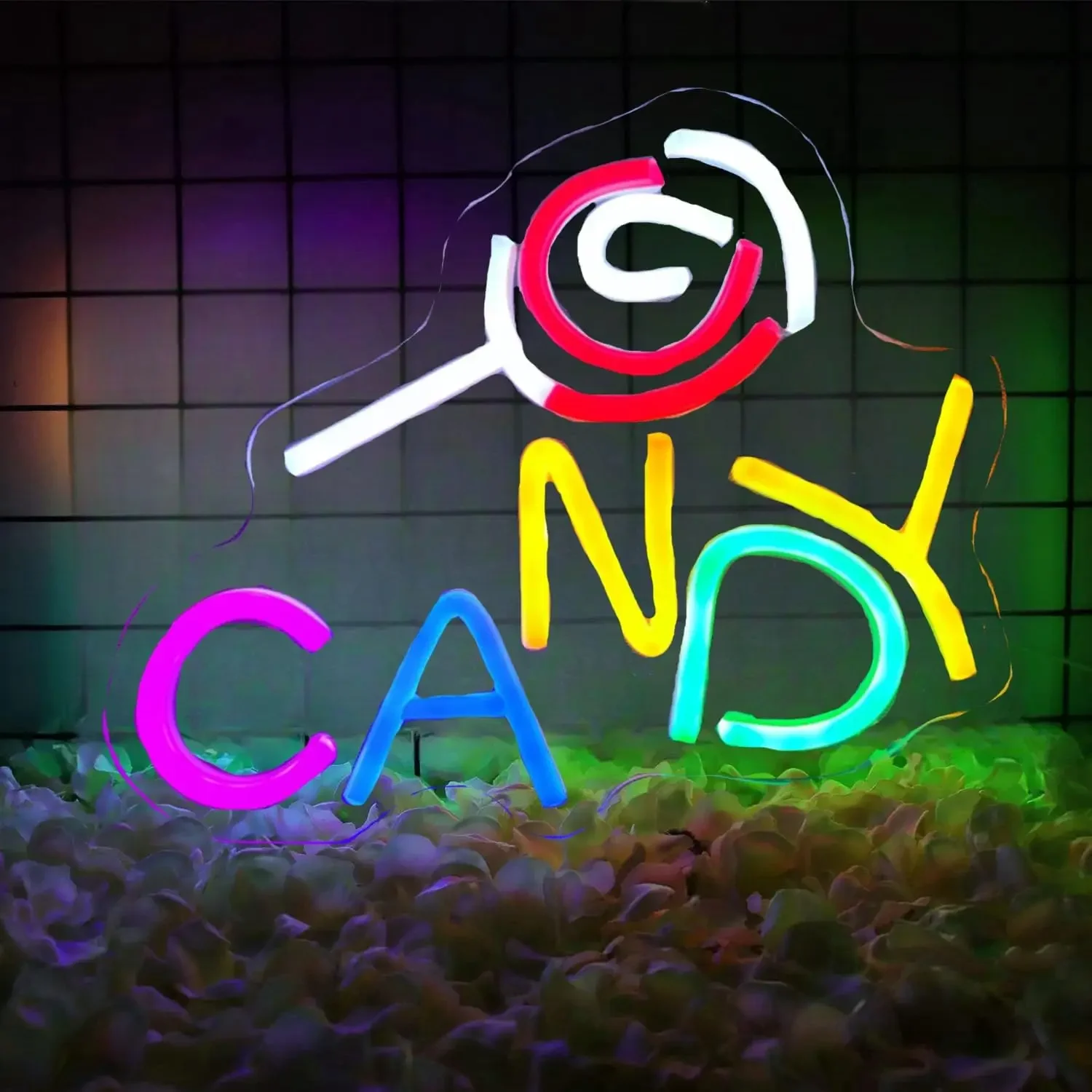 

Светодиодная неоновая вывеска Candy Хэллоуин Неоновая вывеска с регулируемой яркостью для Candy Shop Bar Candy Party Club Спальня Настенный декор Подарок с питанием от USB