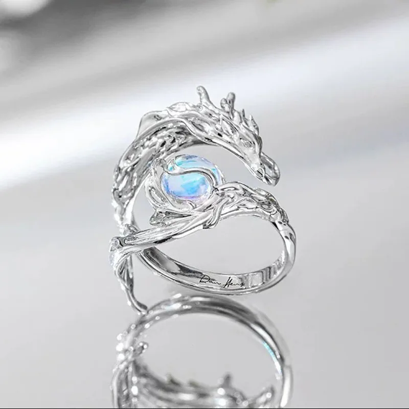 Game Honkai Star Rail Dan Heng Imbibitor Lunae Cosplay Ring Unisex Opening Adjustable Ring Halloween Accessory Ornament Prop