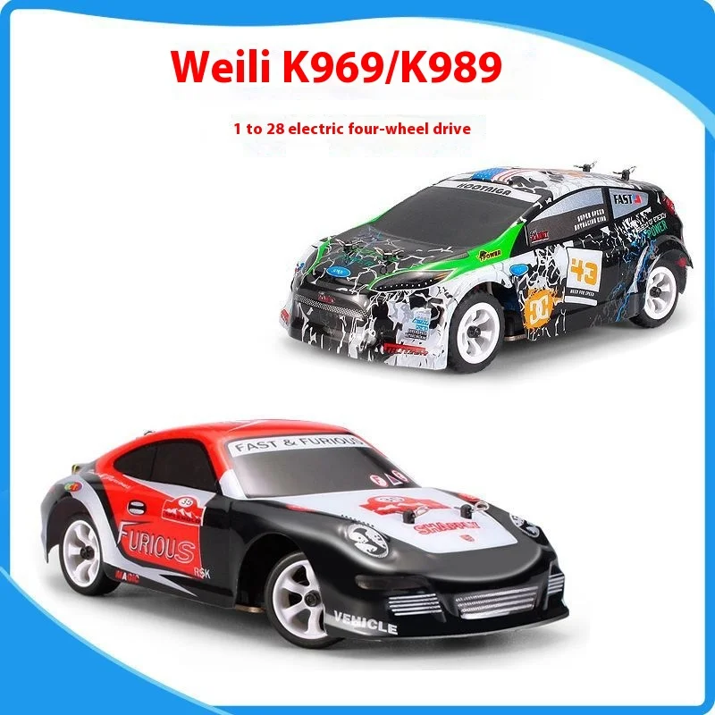 

Weili K969/k989 Remote Control Car 1/28 Scale Car Electric Four-wheel Drive Drift/pull Car High-speed Car Children's Toys