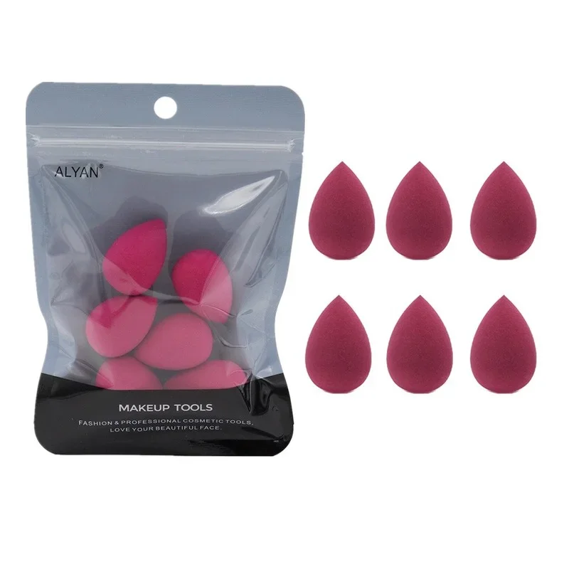 Women Makeup Sponge Water Drop Shape Beauty Egg Powder Foundation Face Cream Cosmetic Sponges Beauty Accessories 6 Pcs