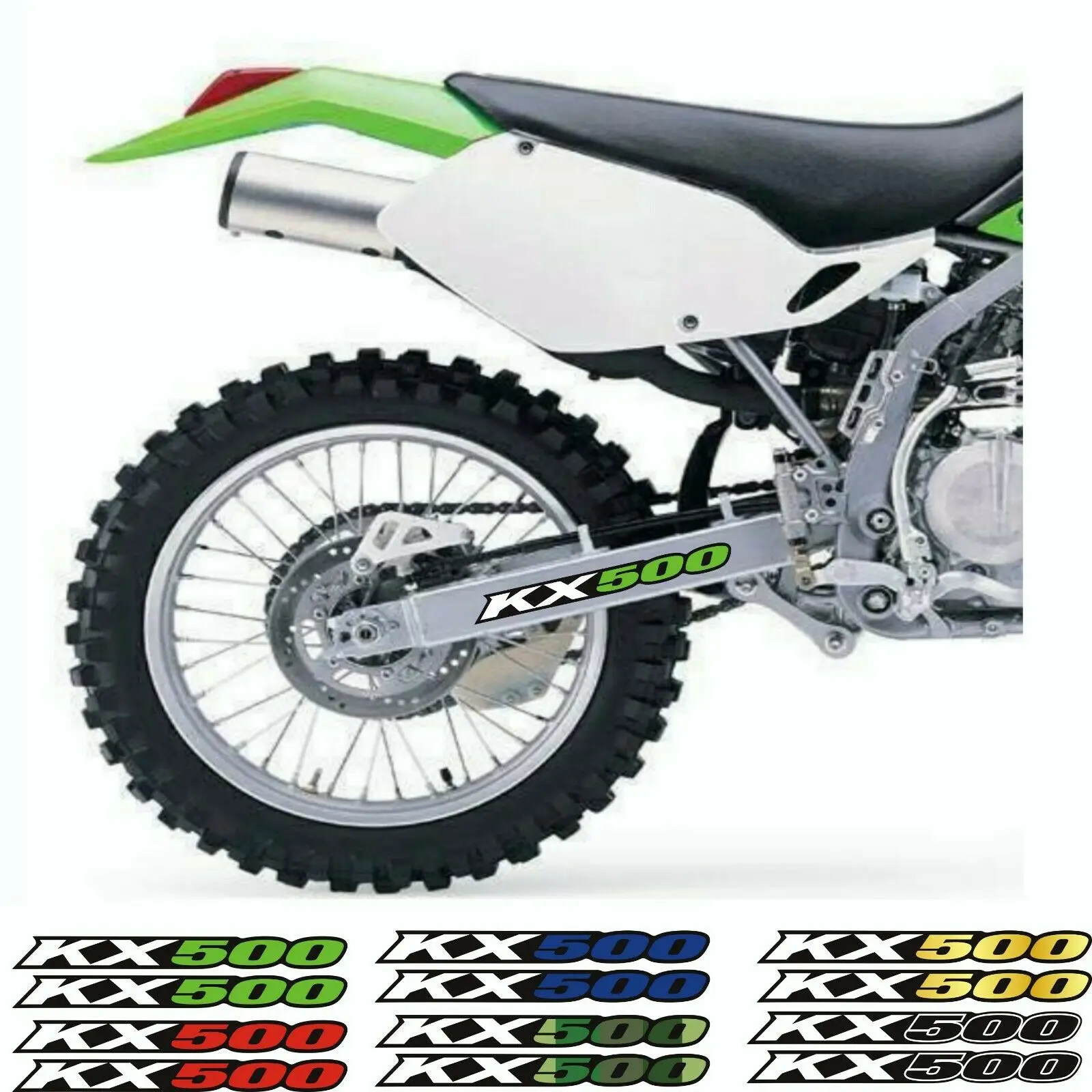 

For KAWASAKI KX500 1983-2004 Swingarm Stickers Air Box Tank Decals Reflection