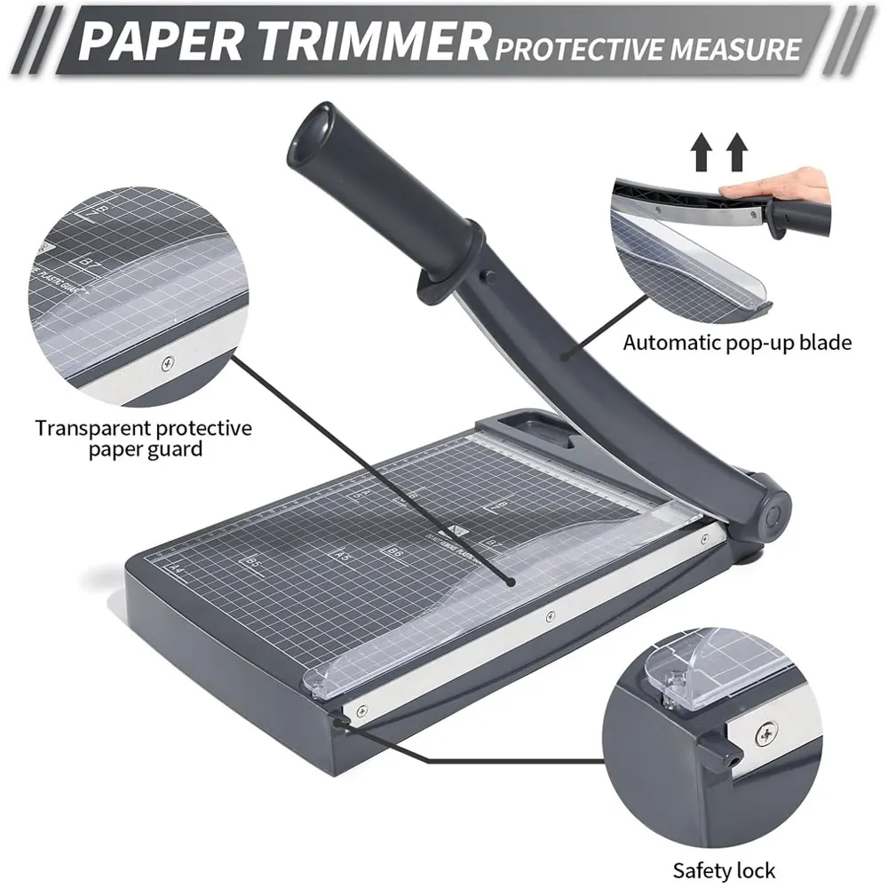 قاطعة ورق مقاس A4 مزودة بشفرة دقيقة وقاعدة PVC وسعة 16 ورقة مناسبة للبطاقات والصور والملصقات. #1