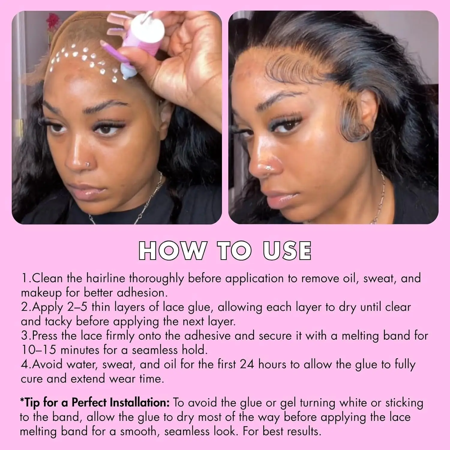 DIY Wig Glue Set with Wrap Headband and Caps