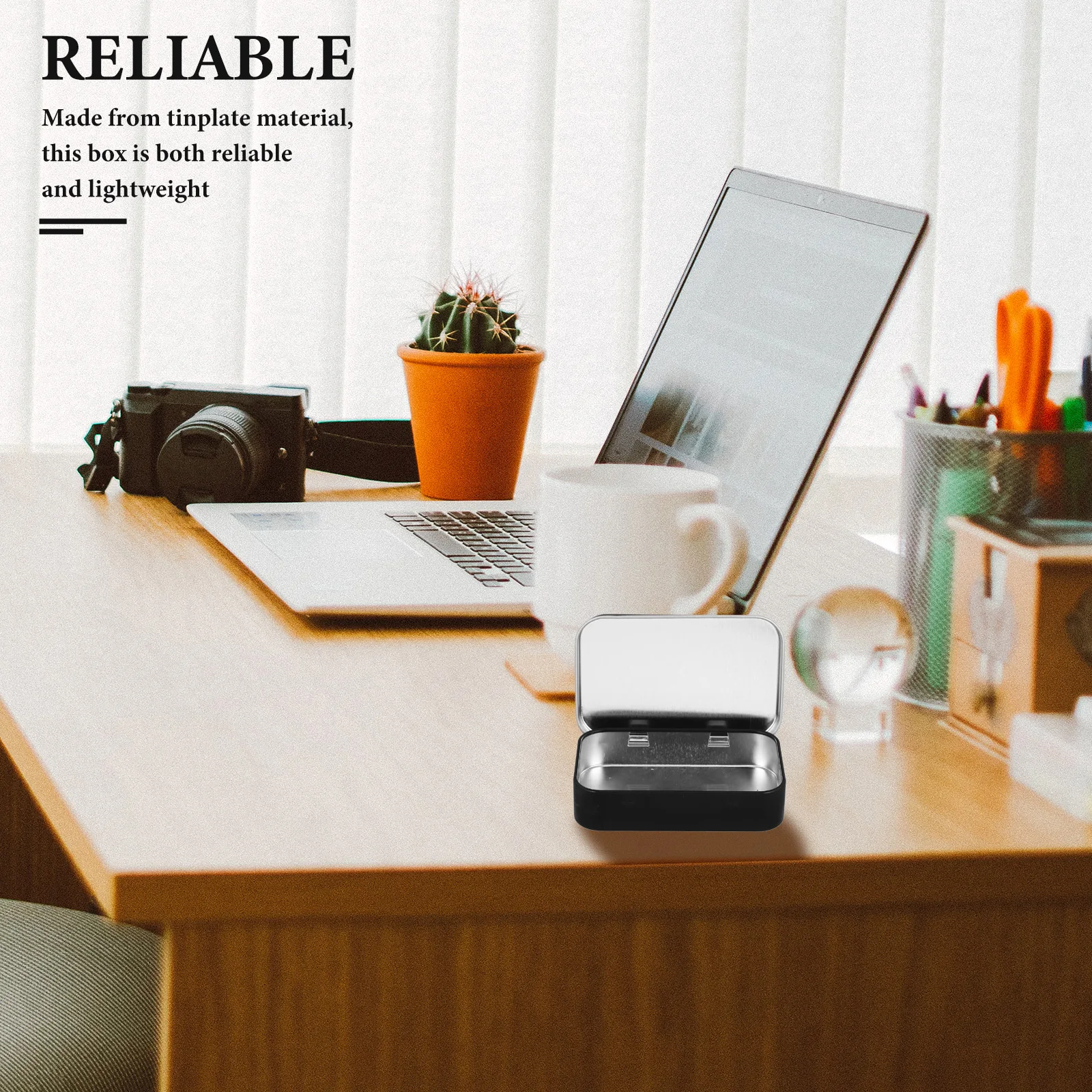 

Small Metal Tin Box Hinged Lid Rustproof Storage Container For Office Supplies Candy Mints Paper Clips Mini Tins Empty