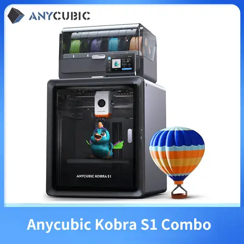 Anycubic Kobra S1 Combo Multi-Color 3D Printer High Precision Core XY Stable Structure Ultra-Quiet Max Speed 600mm/s 3D Printer
