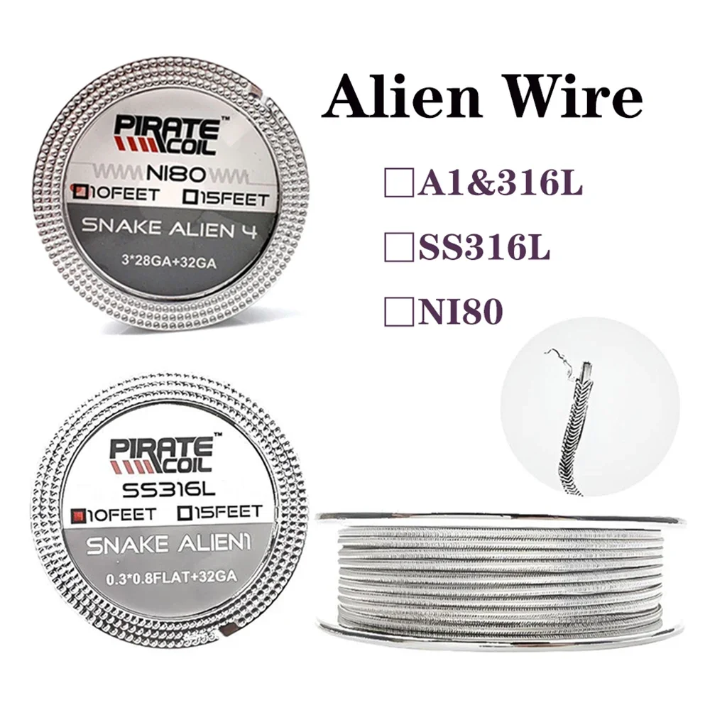 

Original Alien V2 Snake Alien V1 V4 A1 NI80 SS316 10 Feet 26GA 28GA 32GA Wire DIY Coil Heating Accessories