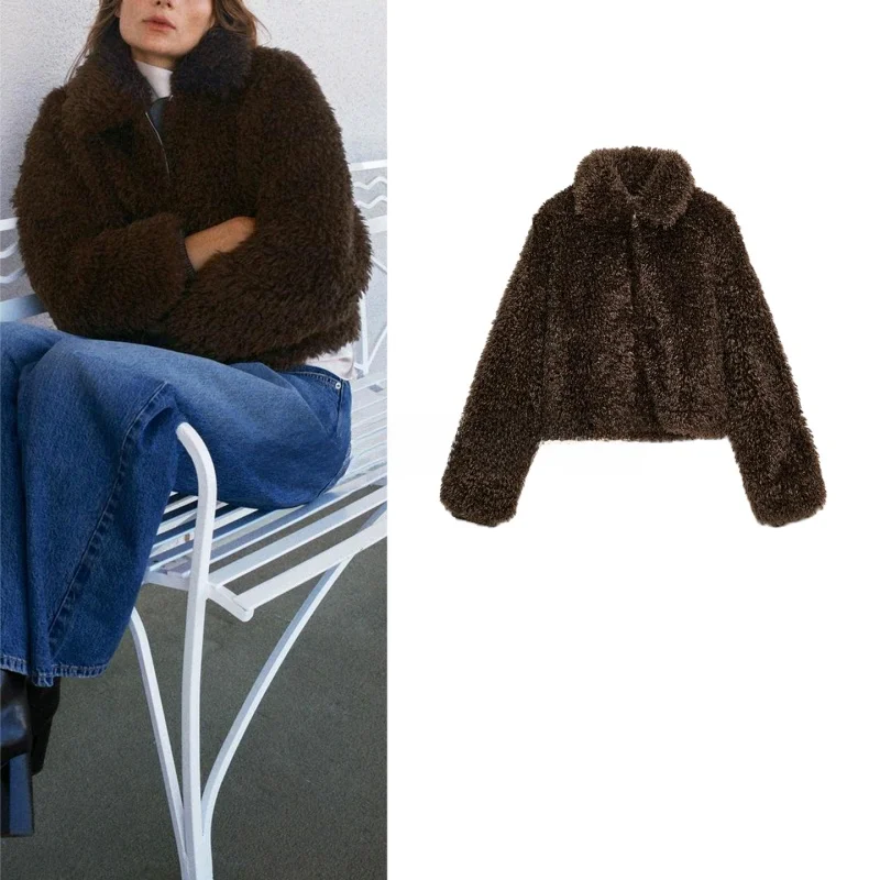 

Осень-зима, Новое поступление, женское длинное пальто-туэт на подкладке све Fce, верхняя одежда с отложным воротником на молнии, 8372223