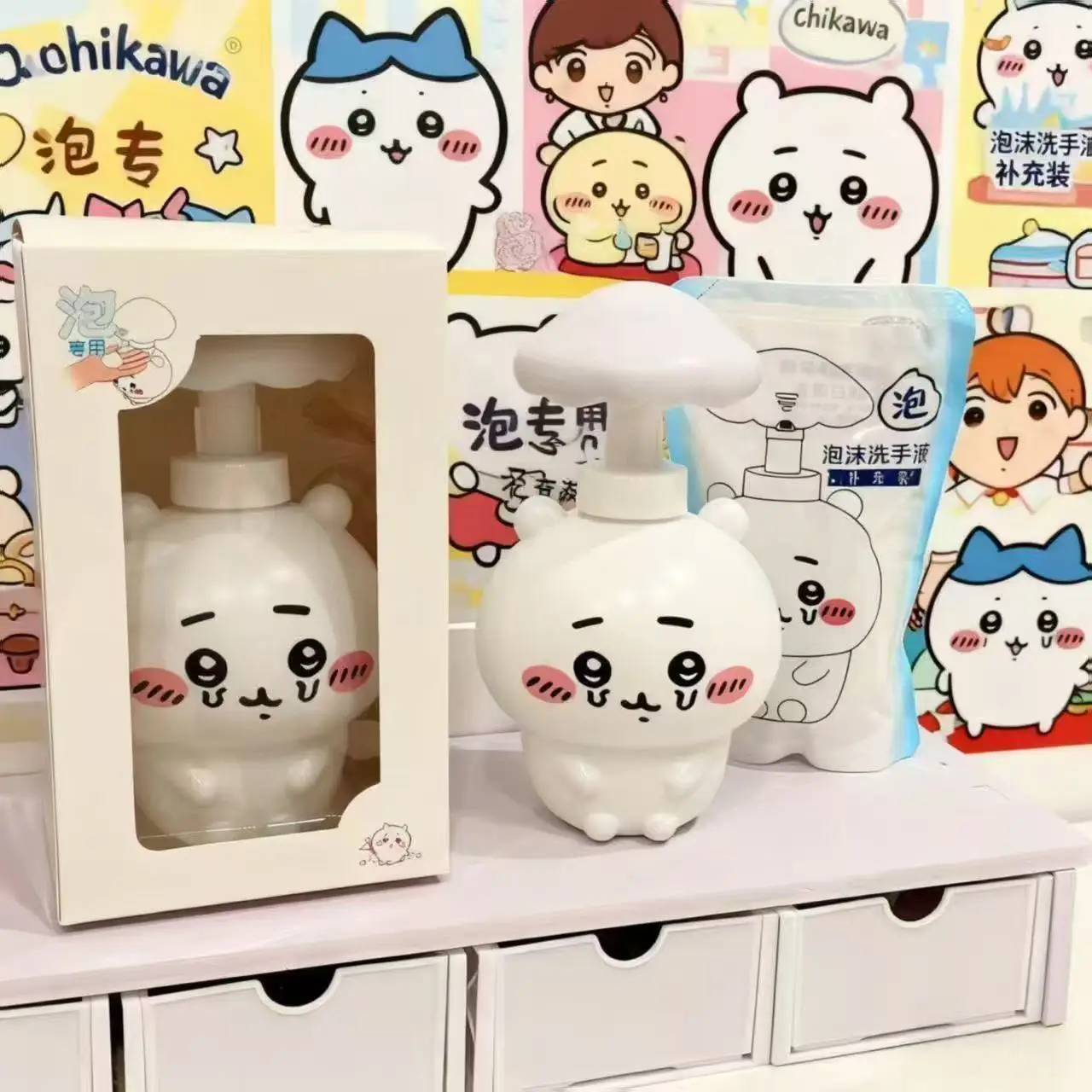 Chiikawa Refillable Bottles Cute Hand Sanitizer Shower Gel Dispenser Empty Containers Portable Travel Bottles Home Bathroom Toys