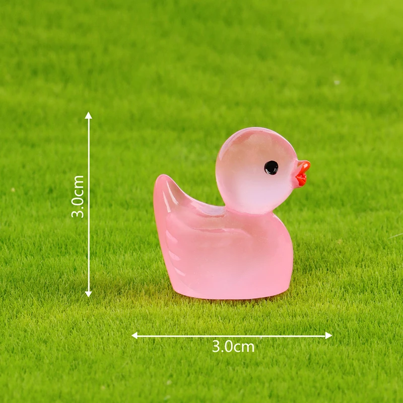 1pcs Mini Yellow Ducks Luminous Ornament Miniature Figures Tiny Duck Micro Fairy Garden Landscape Garden Home Decor