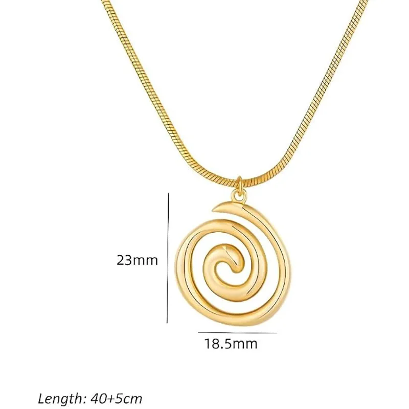 Hot Sale Niche Premium Metal Bohemian Beach Fashion Spiral Vortex Pendant Necklace