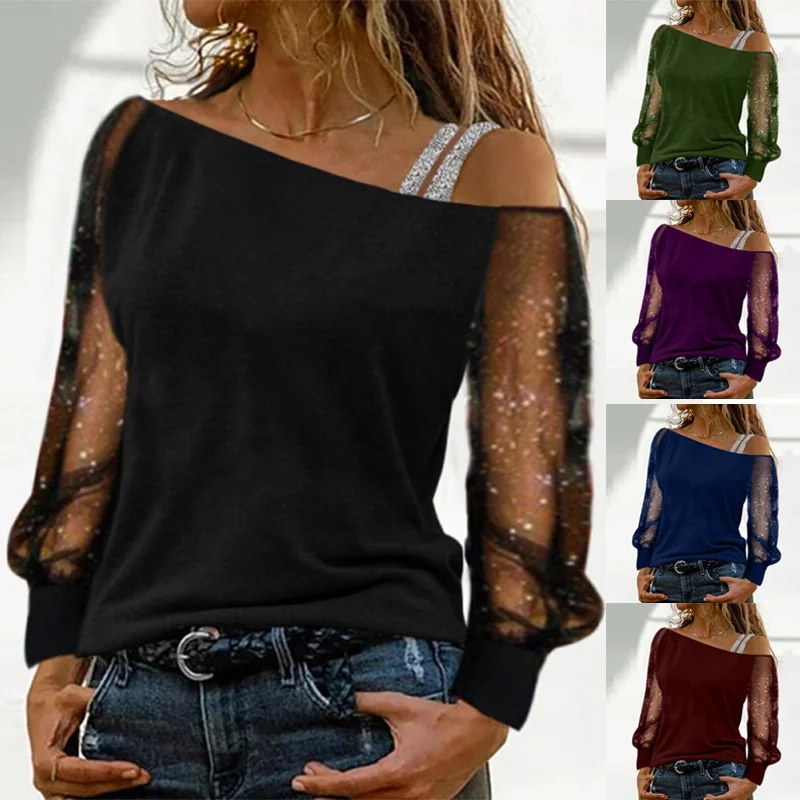 2023 letnie damskie stylowe topy długie rękawy w jednolitym kolorze seksowne topy z odkrytymi ramionami na co dzień uliczne t-shirty Retro na ramiączkach