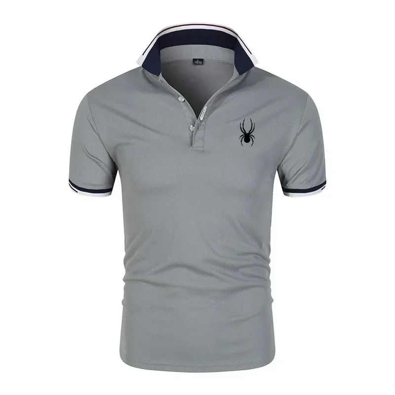 Summer New Men\'s Lapel Anti-pillin Polo Shirt Embroidered Short Sleeve Casual Business Fashion Slim Fit Polo Shirt for Men