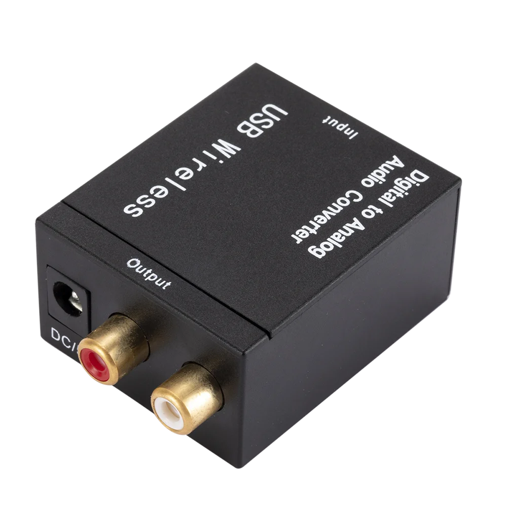 Digital to Analog Audio Converter Bluetooth-Compatible Optical Fiber Toslink Coaxial Signal to RCA R/L Audio Decoder SPDIF DAC