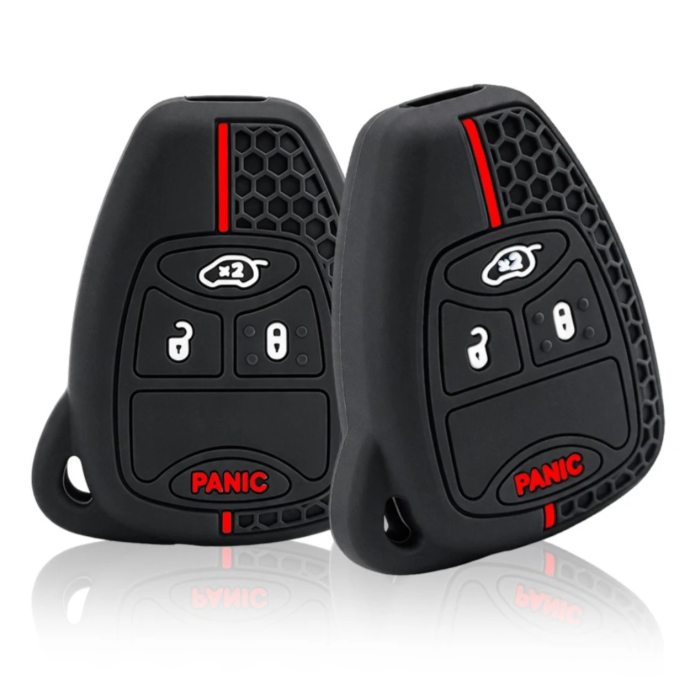 4 Buttons Silicone Car Remote Key Case Shell for Dodge for Jeep Commander Grand Cherokee Chrysler Aspen 300 Fob Key Accessories