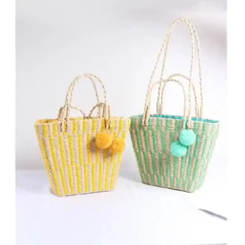 New Woven Bohemian Beach Straw Women's Crossbody Bag Large Capacity Colorblock Shoulder Bag Fashion Designer Female Handbag