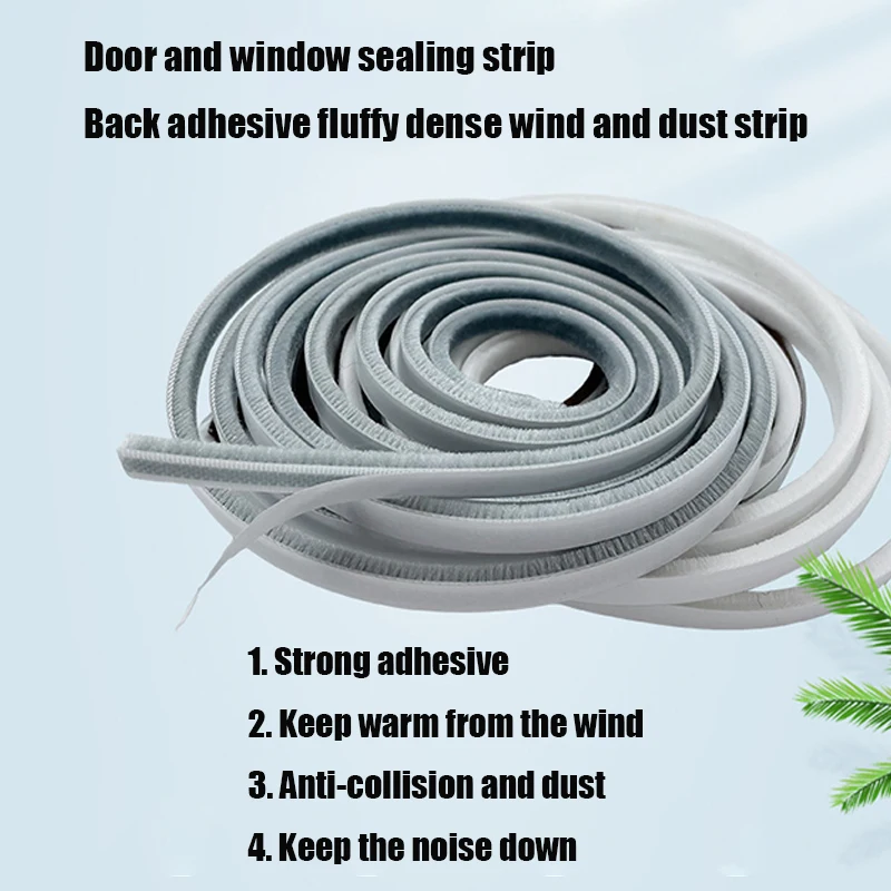 3Meters/5Meters Sealing Strip Door Window Sound Insulation Door Bottom Dust Proof Door Frame Windproof Anti-collision Strip