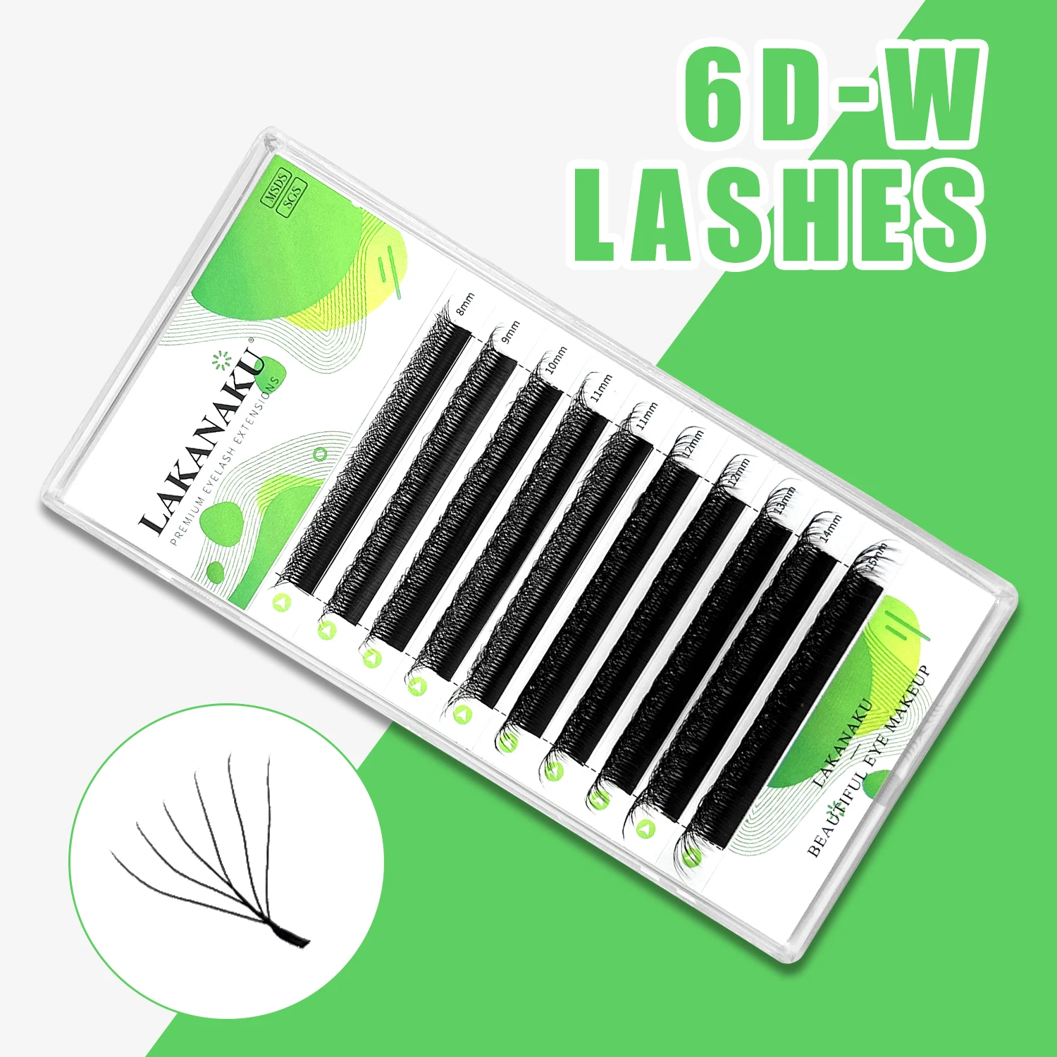 

LAKANAKU 6D W Lashes Premade Volume Eyelash Extensions Soft Cilios W 6D