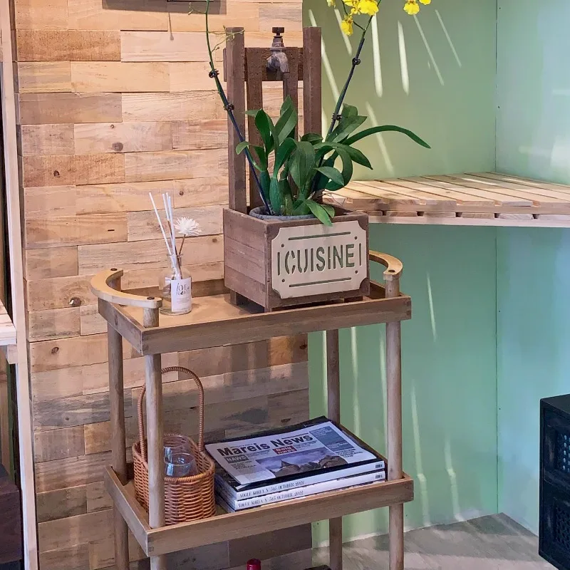 Multifunctional Movable Tea Trolley for Living Room Rolling Sofa Side Table Bedside Storage Cabinet