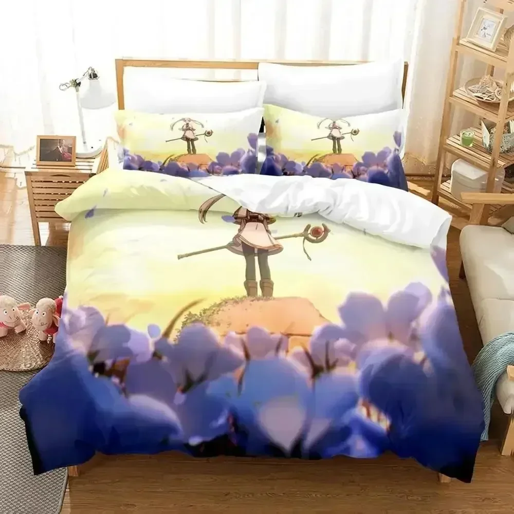 3D Print Anime New Frieren Printed Bed Set Duvet Cover Pillowcase Bedding Set Bed Linen Sheet Quilt Cover Full Queen King Size