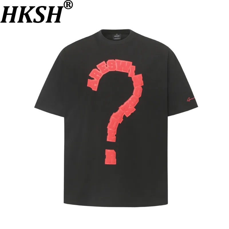 

HKSH Весна Лето Новая мужская футболка Tide Niche High Sense из пенопласта с буквенным принтом Модные универсальные повседневные футболки с короткими рукавами HK16364