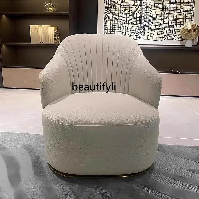 

Asmt52 Italian light luxury design single sofa chair modern villa living room home fabric leisure chair