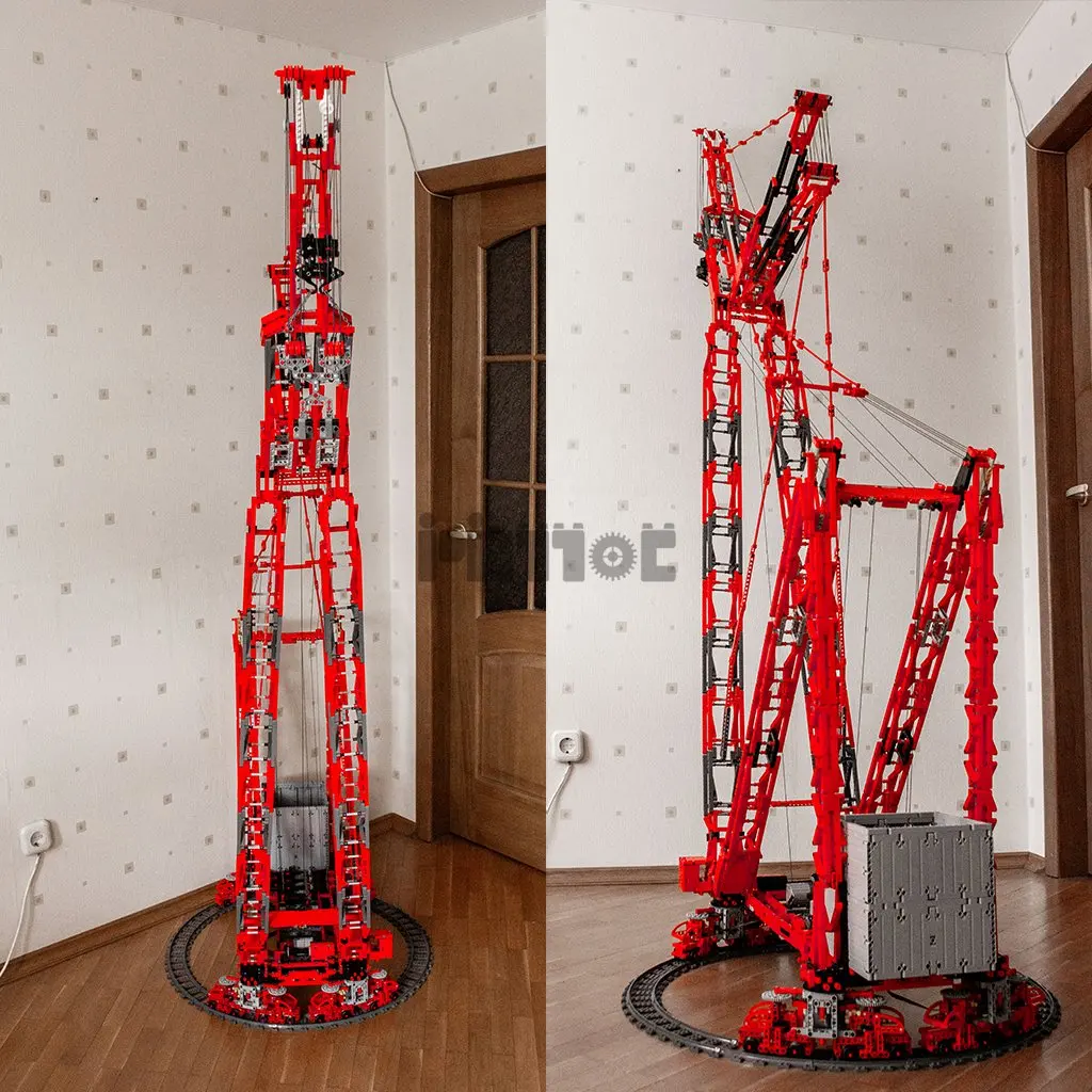 Moc-77733 ring rail crane mammoet ptc-200-ds 4933pcs electronic drawing splicing building block technology assembly