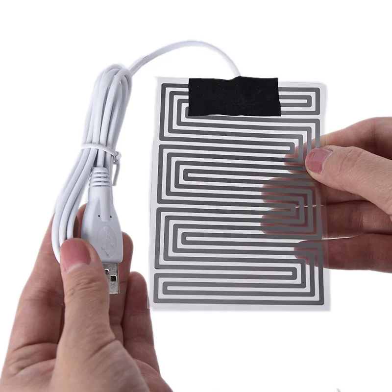 3.7V~5V Carbon Fiber Heating Pad Hand Warmer USB Film Electric Winter Infrared Fever Heat Mat