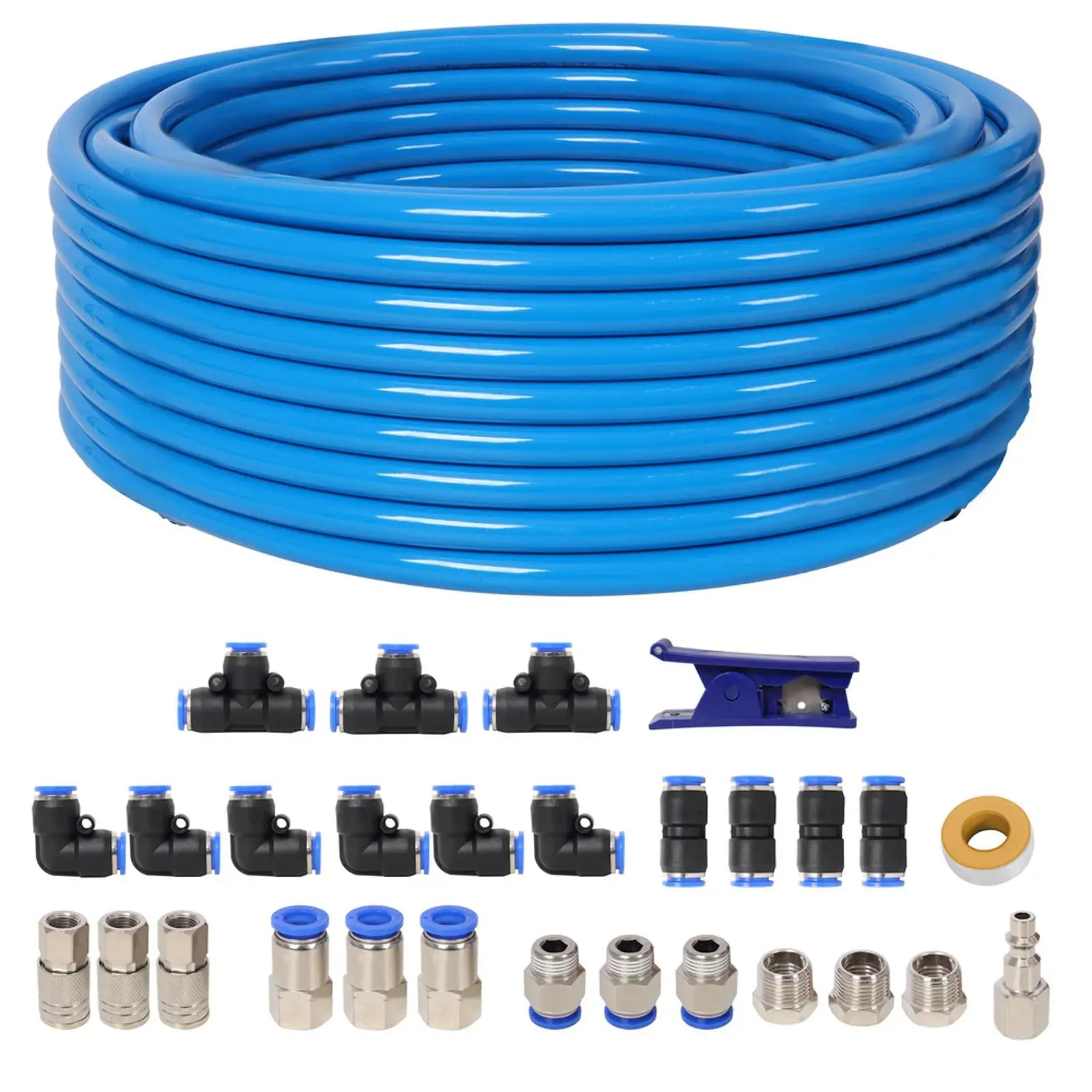 

PU Air Tube Kit High Flexibility Inch OD Tubing Quick Coupler Plug Air Hose for Portable Garage Compressor Accessories