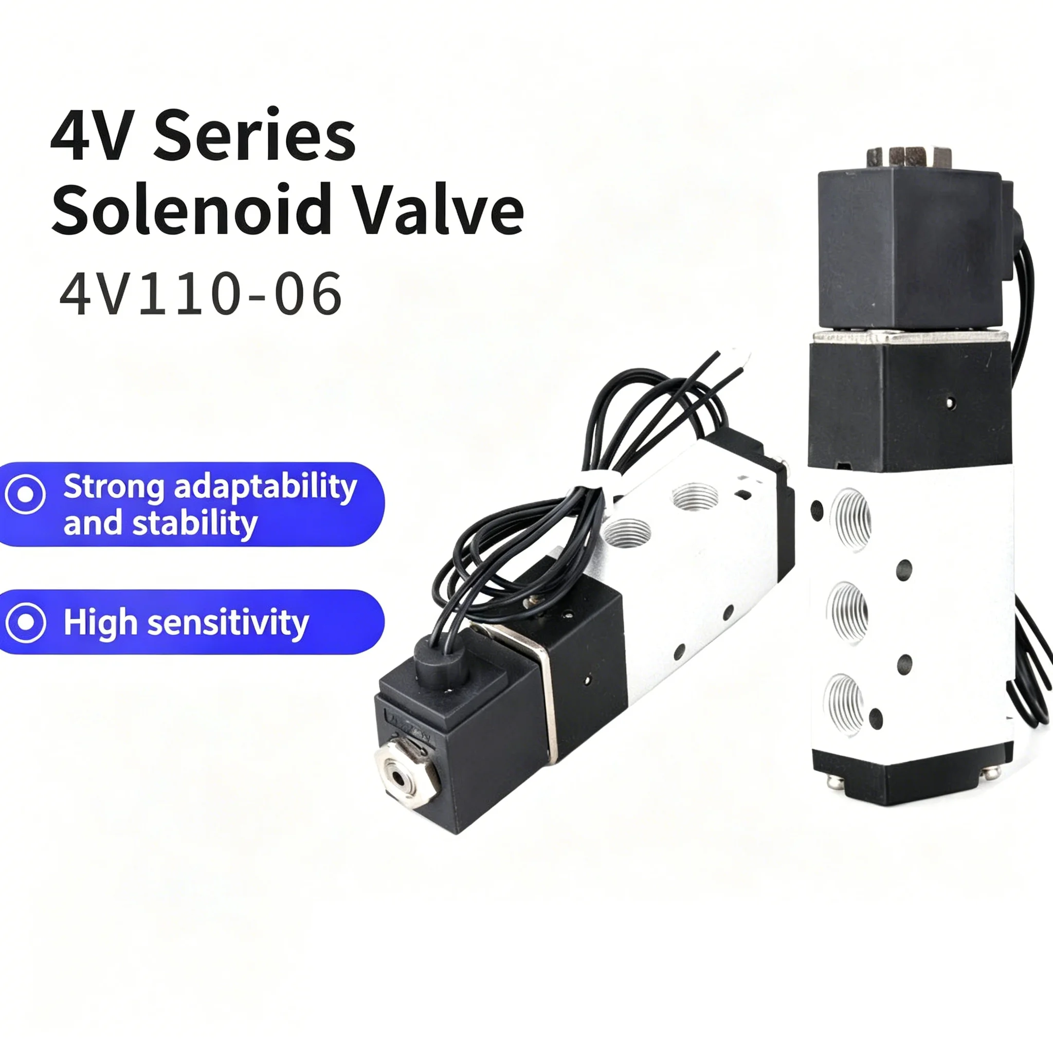 4V110-06 1/8 Bsp Air Solenoid Valve 5 Way Port 2 Position Gas Pneumatic Electric Magnetic Valves DC12V 24V 110 V220V Coil Volt
