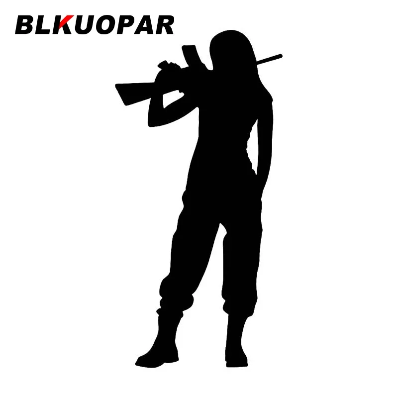 

BLKUOPAR Female Soldier Car Stickers Scratch-Proof Decals Sunscreen Vinyl Surfboard Laptop Decal Car Goods DIY JDM Decoration