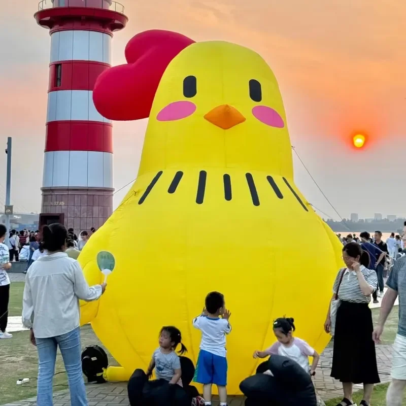 Globo inflable gigante de dibujos animados de pollo/manzana, pollito de soplado de aire, Animal con soplador, decoración para eventos y fiestas, exposición publicitaria