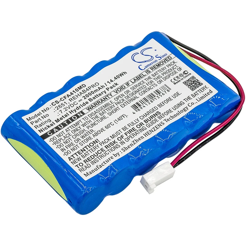 

Ni-MH Medical battery for Cefar,7.2v,2000mAh,Myo 4 Activ 4 Rehab 4 Pro Bodymax Trainer (NGSF4)