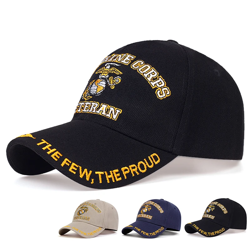 U.S. MARINE CORPS VETERAN Letter Embroidery Baseball Caps Spring and Autumn Unisex Outdoor Adjustable Casual Hats Sunscreen Hat