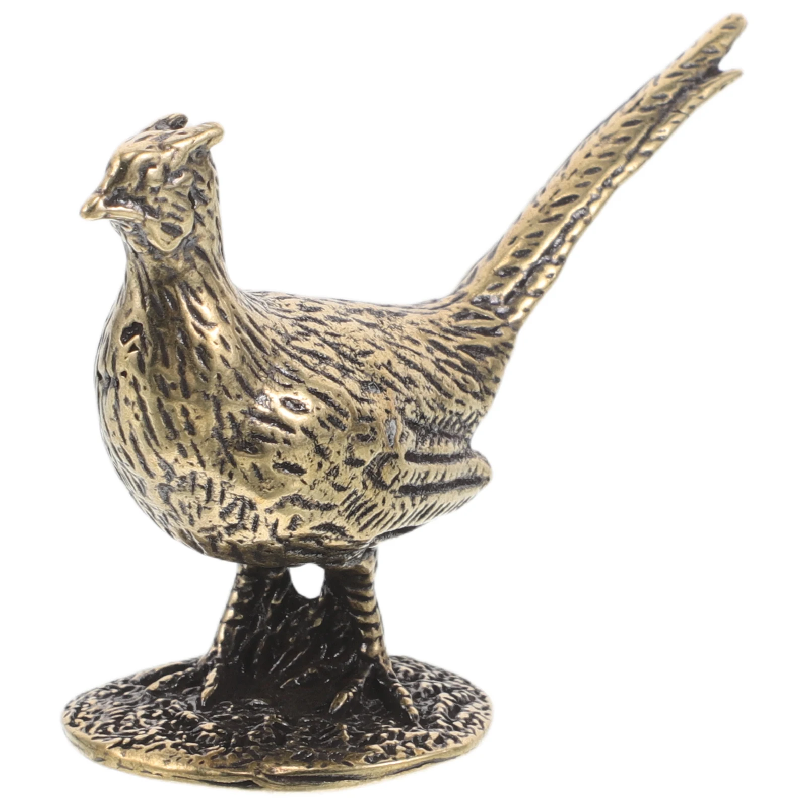 

Brass Animal Small Pheasant Sculpture For Home Office Desk Decor Feng Shui Wealth Luck Ornament Miniature Statue