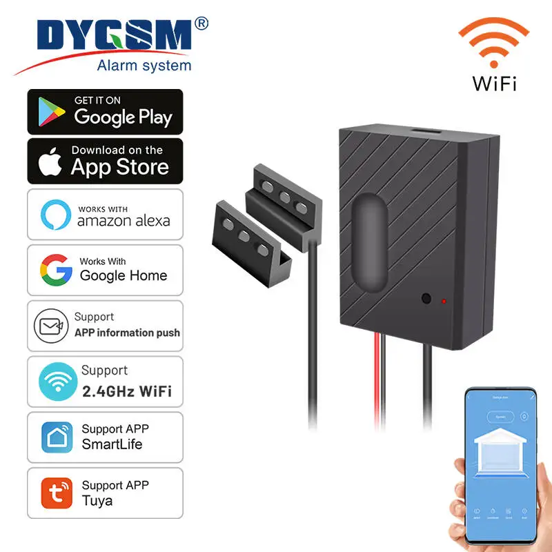 

Смарт-Открыватель для гаражных дверей Tuya Smart WiFi, дистанционное управление через приложение Tuya Smart Life, работает с Alexa и Google Assistant, концентратор не нужен